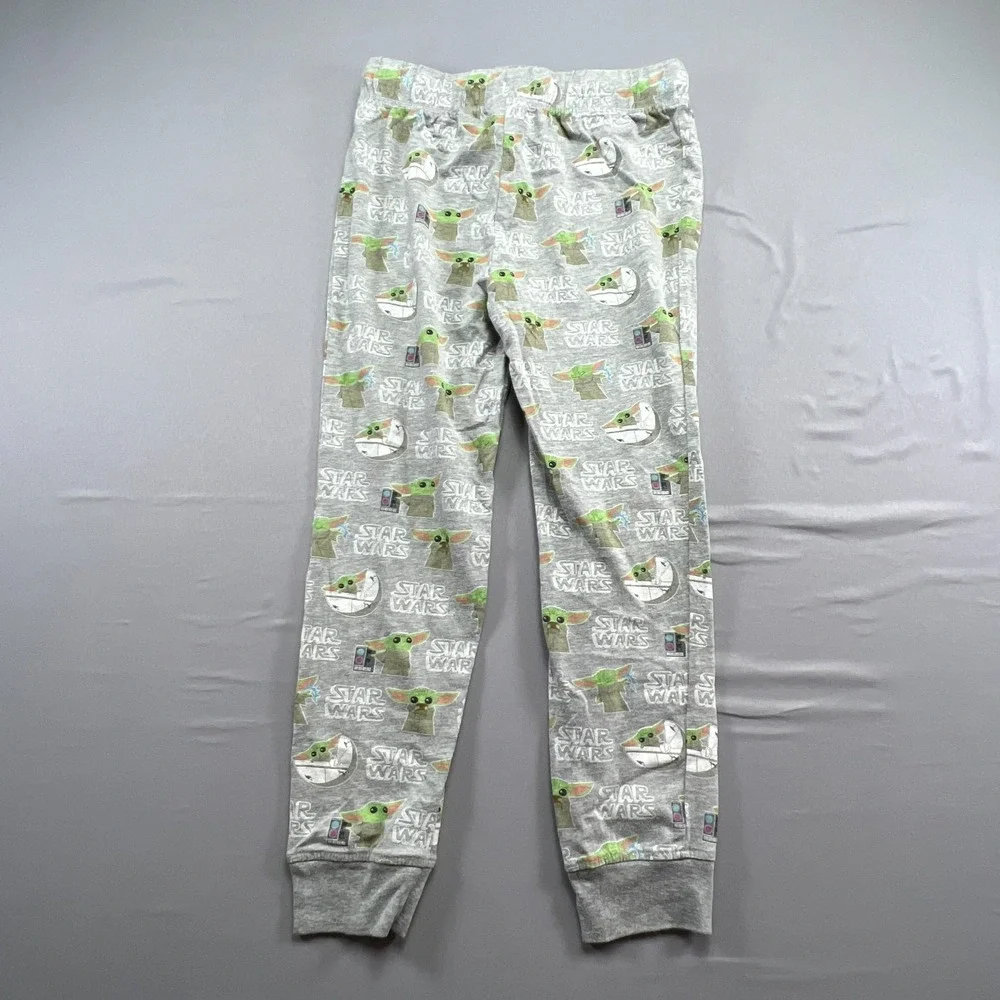 Star Wars The Mandalorian Lounge Pant Kids Large Gray All Over Print Tapered Leg